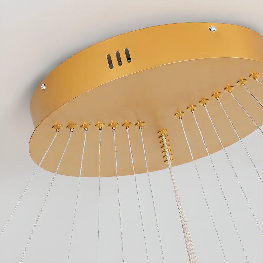 Lustre circulaire moderne à plusieurs niveaux avec télécommande LED pour escalier