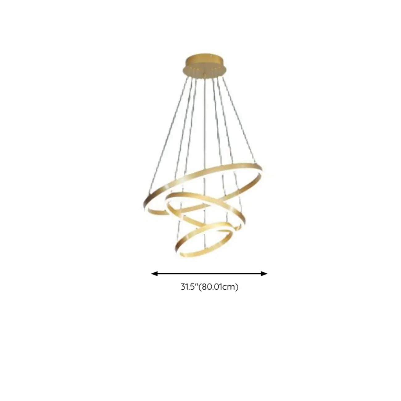 Lustre circulaire moderne à plusieurs niveaux avec télécommande LED pour escalier