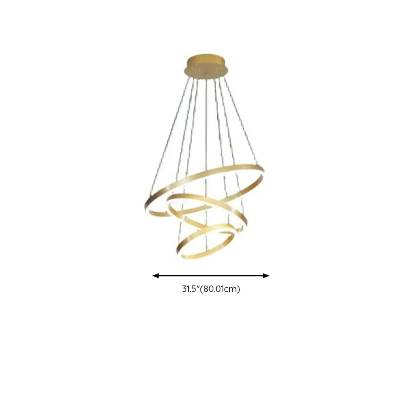 Lustre circulaire moderne à plusieurs niveaux avec télécommande LED pour escalier
