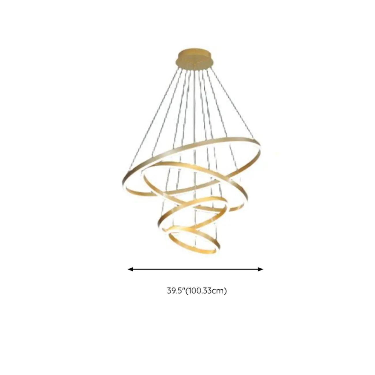 Lustre circulaire moderne à plusieurs niveaux avec télécommande LED pour escalier