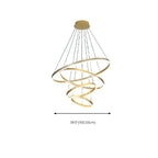 Lustre circulaire moderne à plusieurs niveaux avec télécommande LED pour escalier