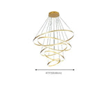 Lustre circulaire moderne à plusieurs niveaux avec télécommande LED pour escalier