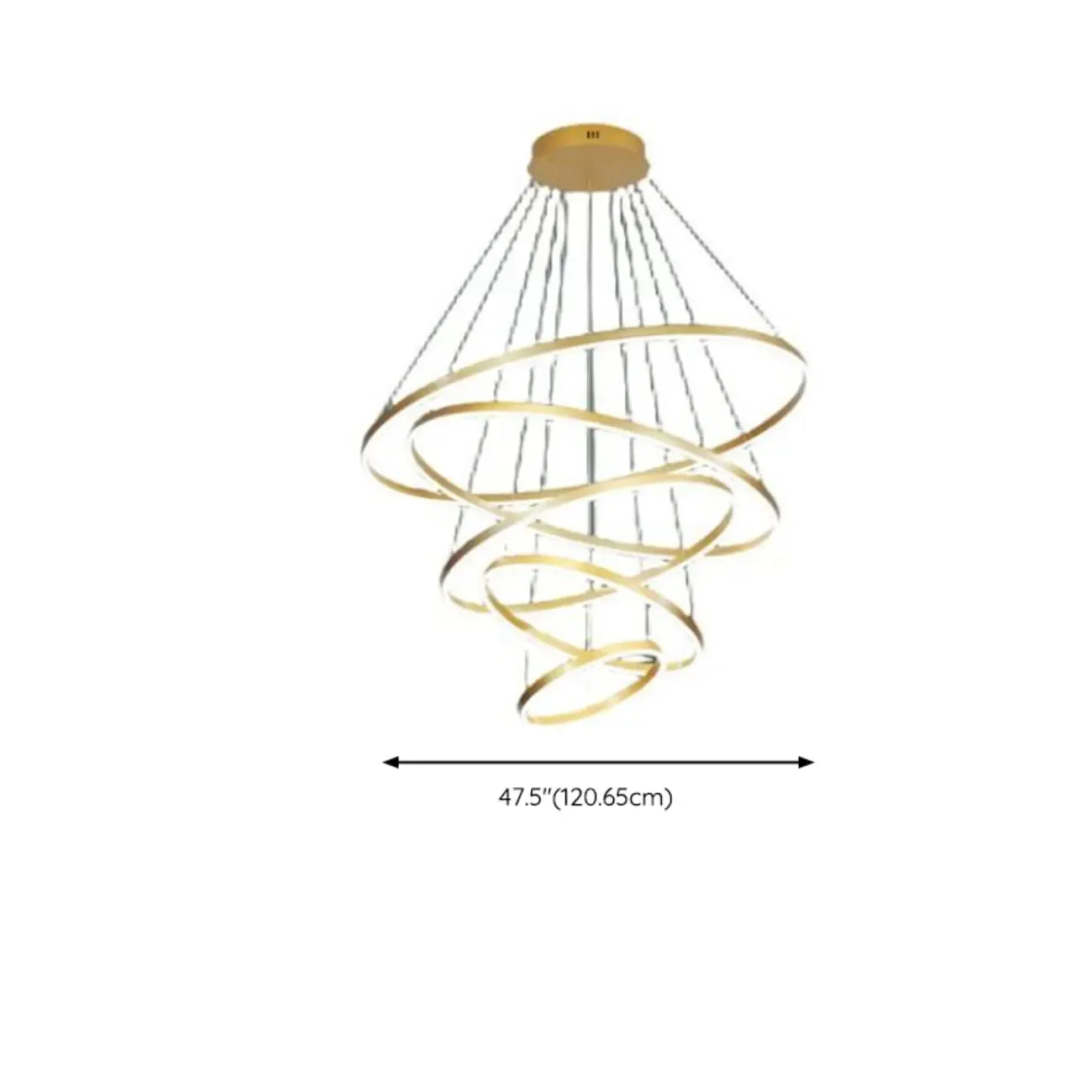 Lustre circulaire moderne à plusieurs niveaux avec télécommande LED pour escalier