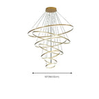 Lustre circulaire moderne à plusieurs niveaux avec télécommande LED pour escalier