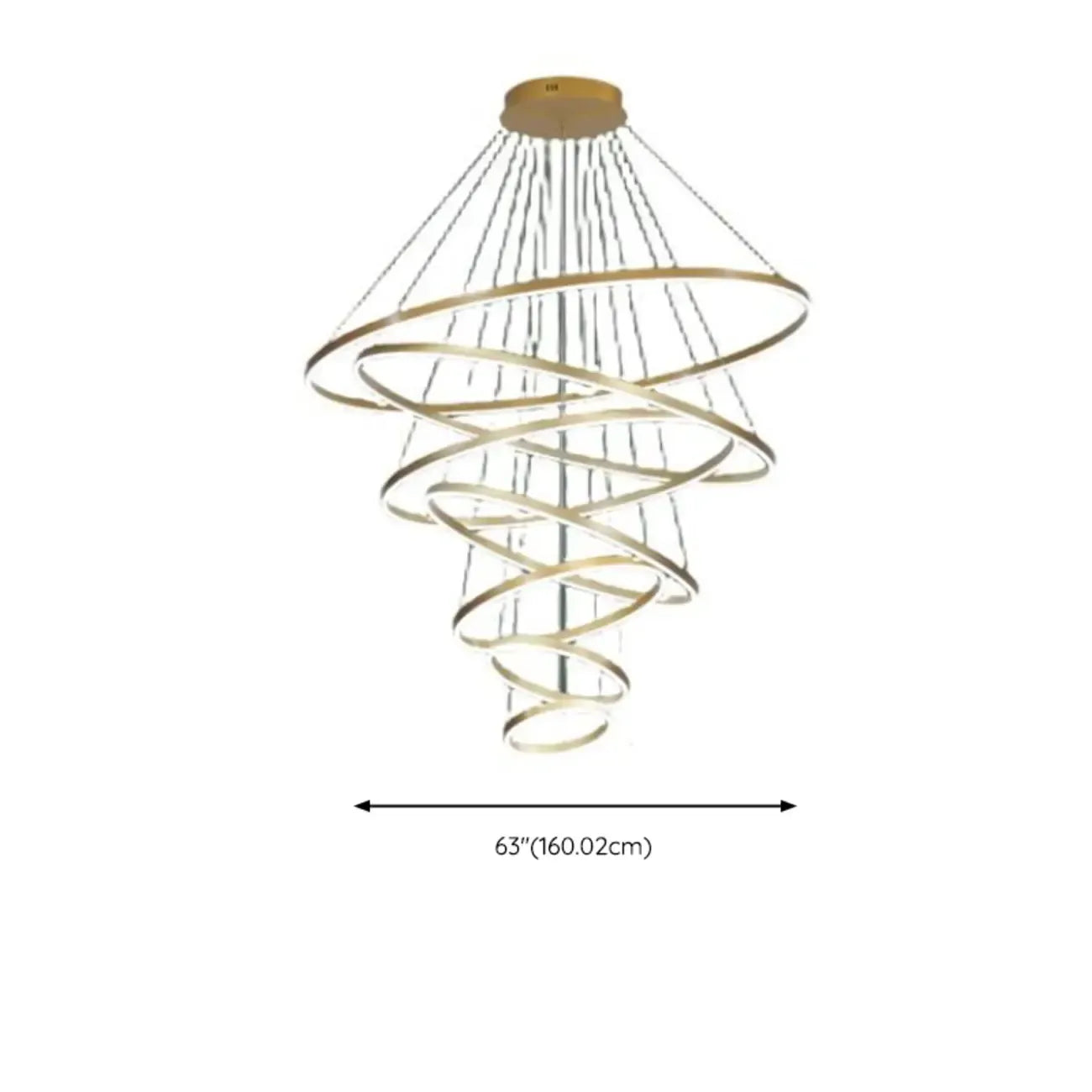 Lustre circulaire moderne à plusieurs niveaux avec télécommande LED pour escalier