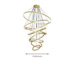 Lustre circulaire moderne à plusieurs niveaux avec télécommande LED pour escalier