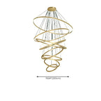 Lustre circulaire moderne à plusieurs niveaux avec télécommande LED pour escalier