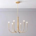 Lustre géométrique moderne doré à 6 lumières pour la décoration intérieure