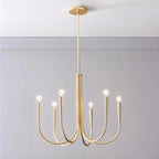 Lustre géométrique moderne doré à 6 lumières pour la décoration intérieure