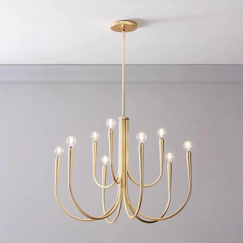 Lustre géométrique moderne doré à 6 lumières pour la décoration intérieure