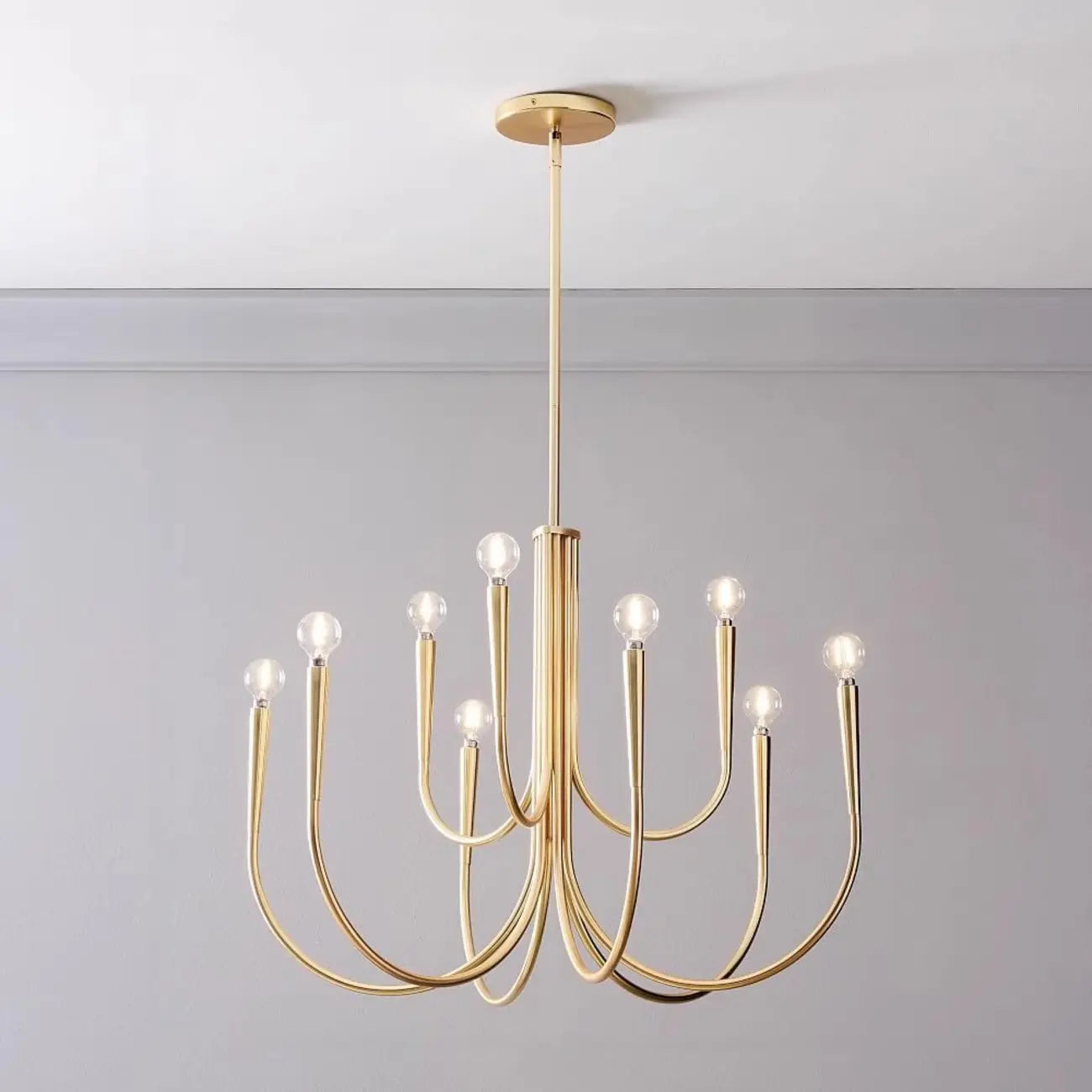 Lustre géométrique moderne doré à 6 lumières pour la décoration intérieure