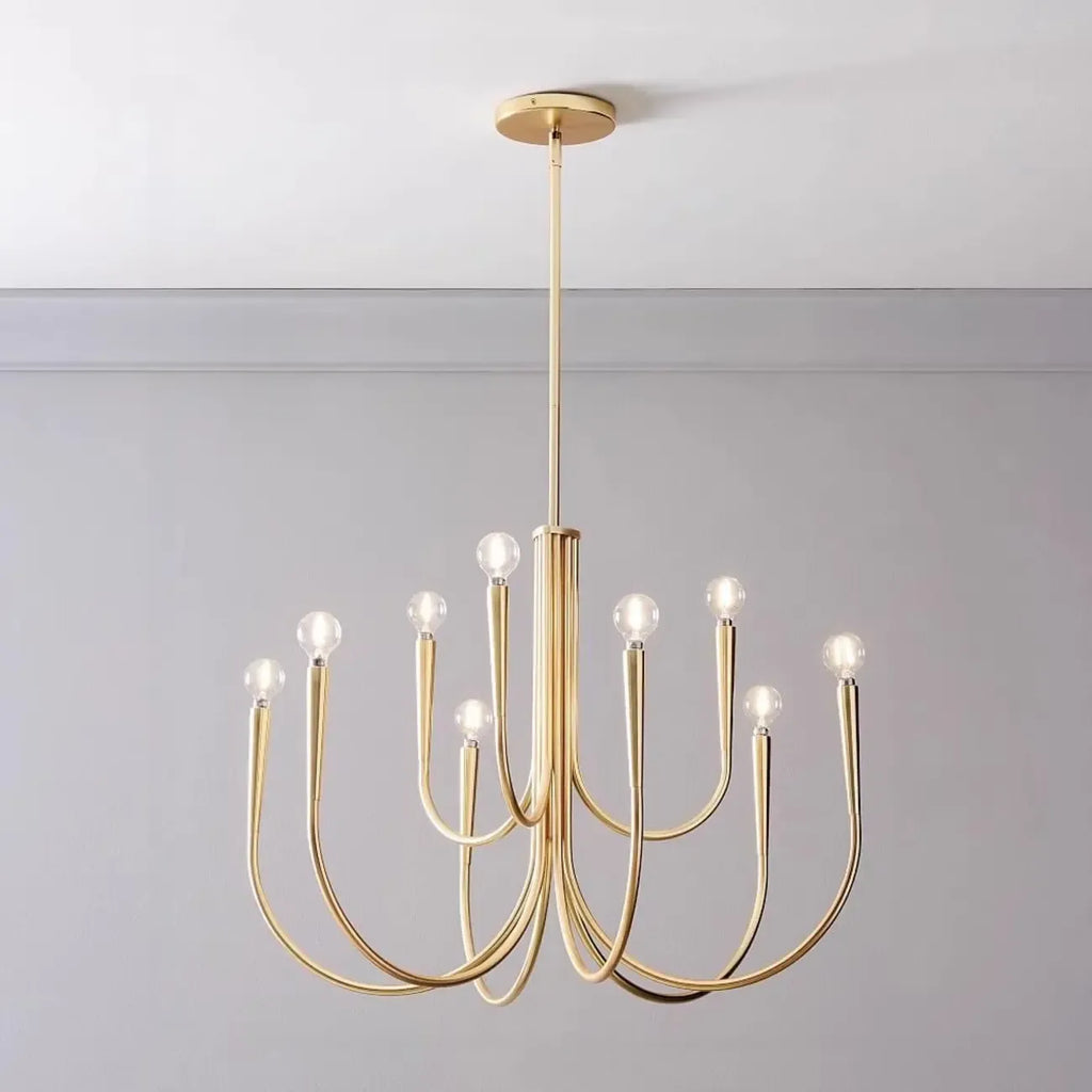 Lustre géométrique moderne doré à 6 lumières pour la décoration intérieure