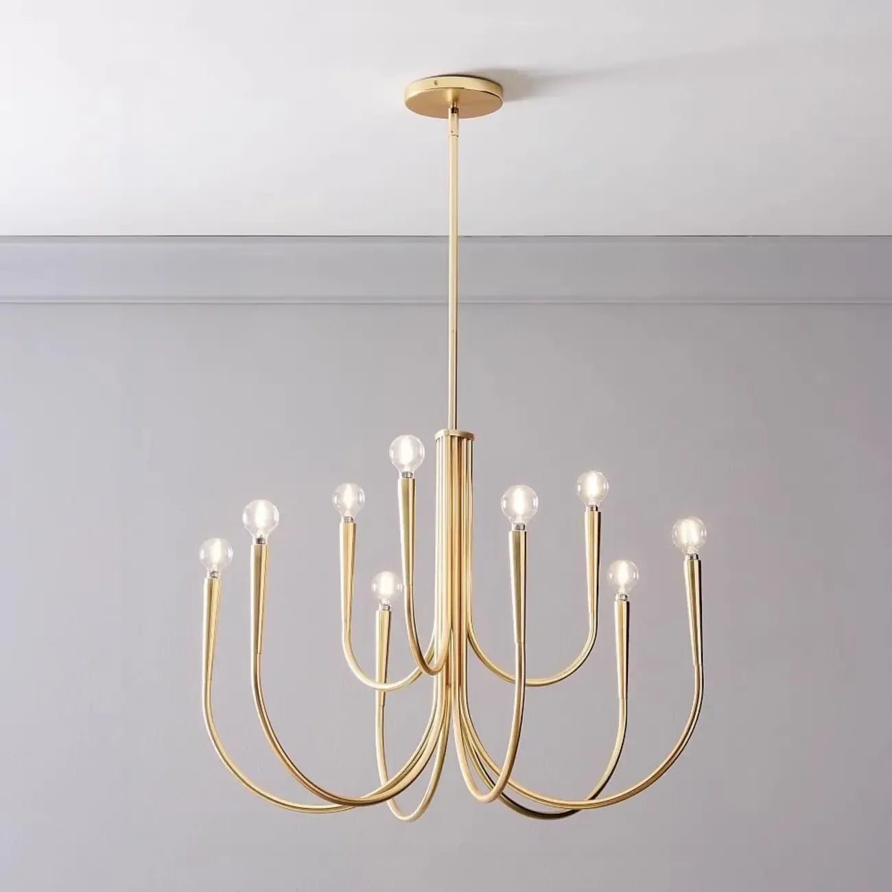 Lustre géométrique moderne doré à 6 lumières pour la décoration intérieure