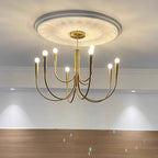 Lustre géométrique moderne doré à 6 lumières pour la décoration intérieure