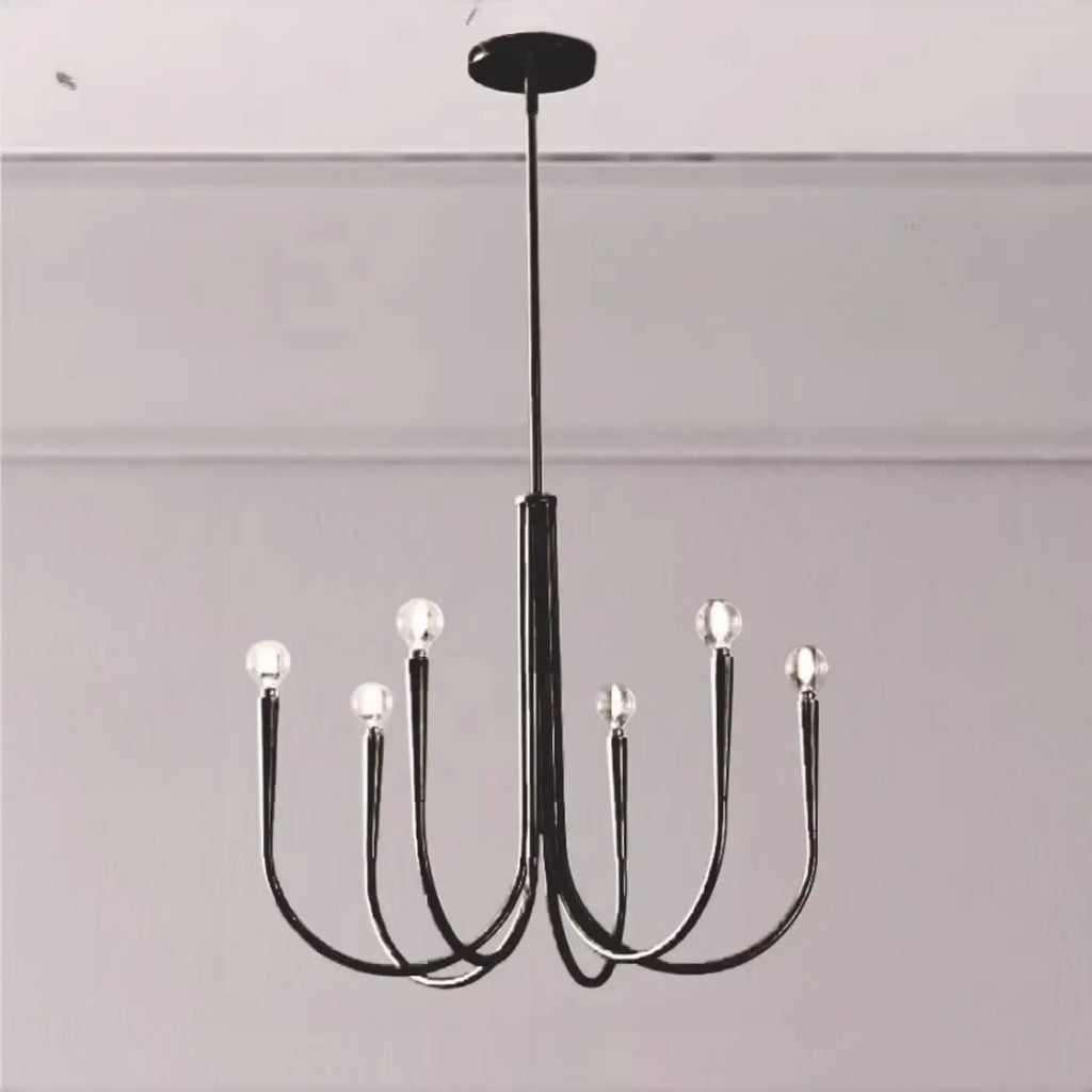 Lustre géométrique moderne doré à 6 lumières pour la décoration intérieure