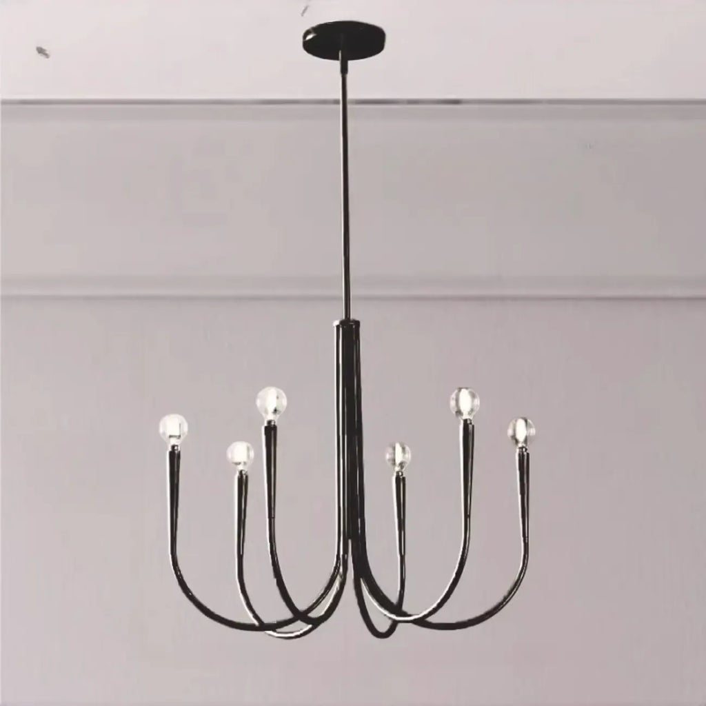 Lustre géométrique moderne doré à 6 lumières pour la décoration intérieure