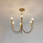 Lustre géométrique moderne doré à 6 lumières pour la décoration intérieure