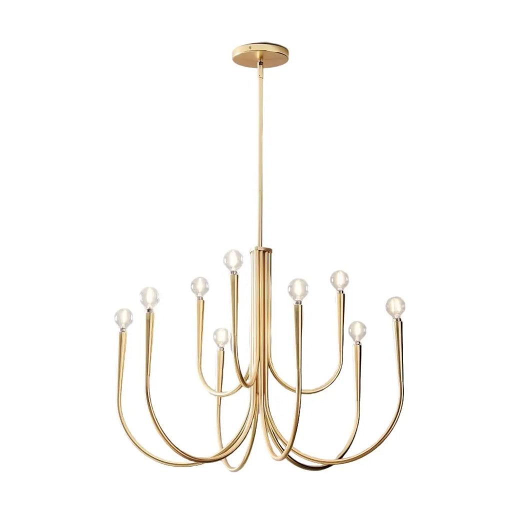 Lustre géométrique moderne doré à 6 lumières pour la décoration intérieure