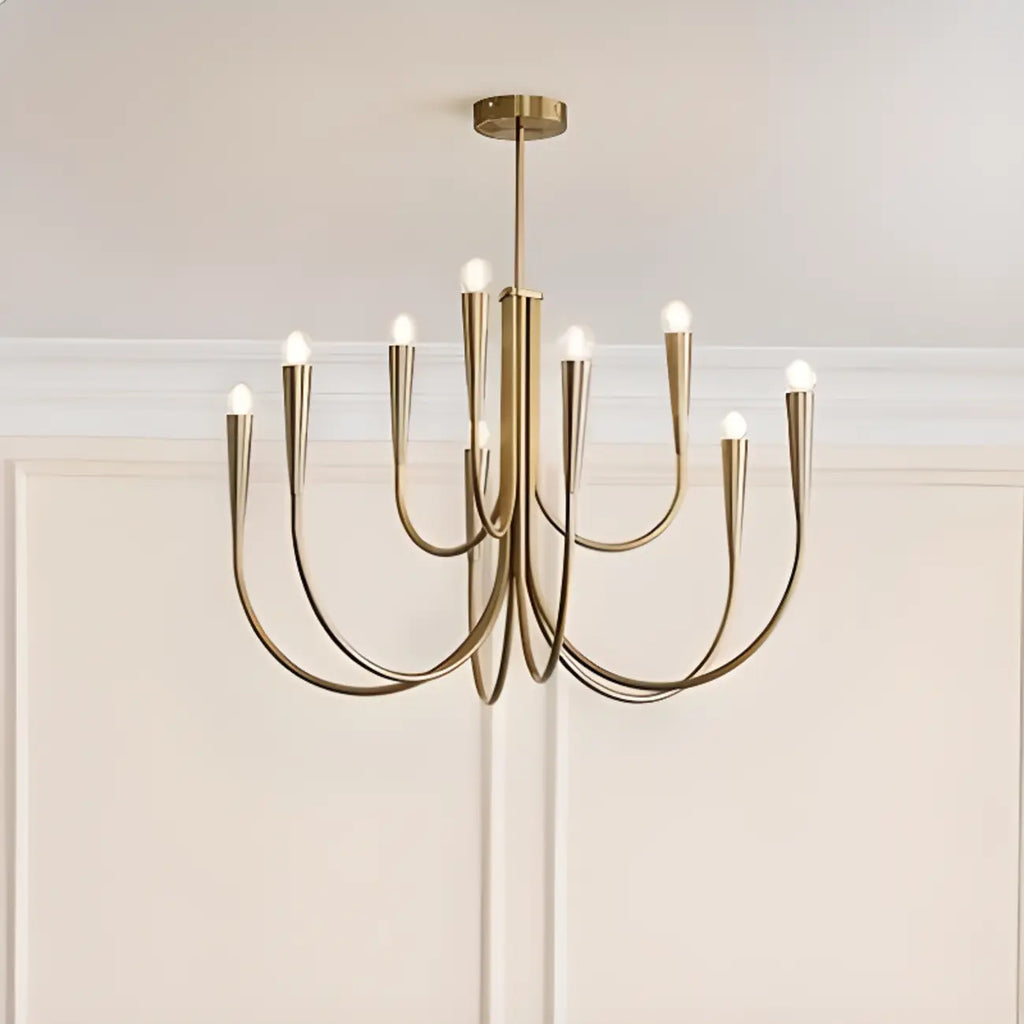 Lustre géométrique moderne doré à 6 lumières pour la décoration intérieure