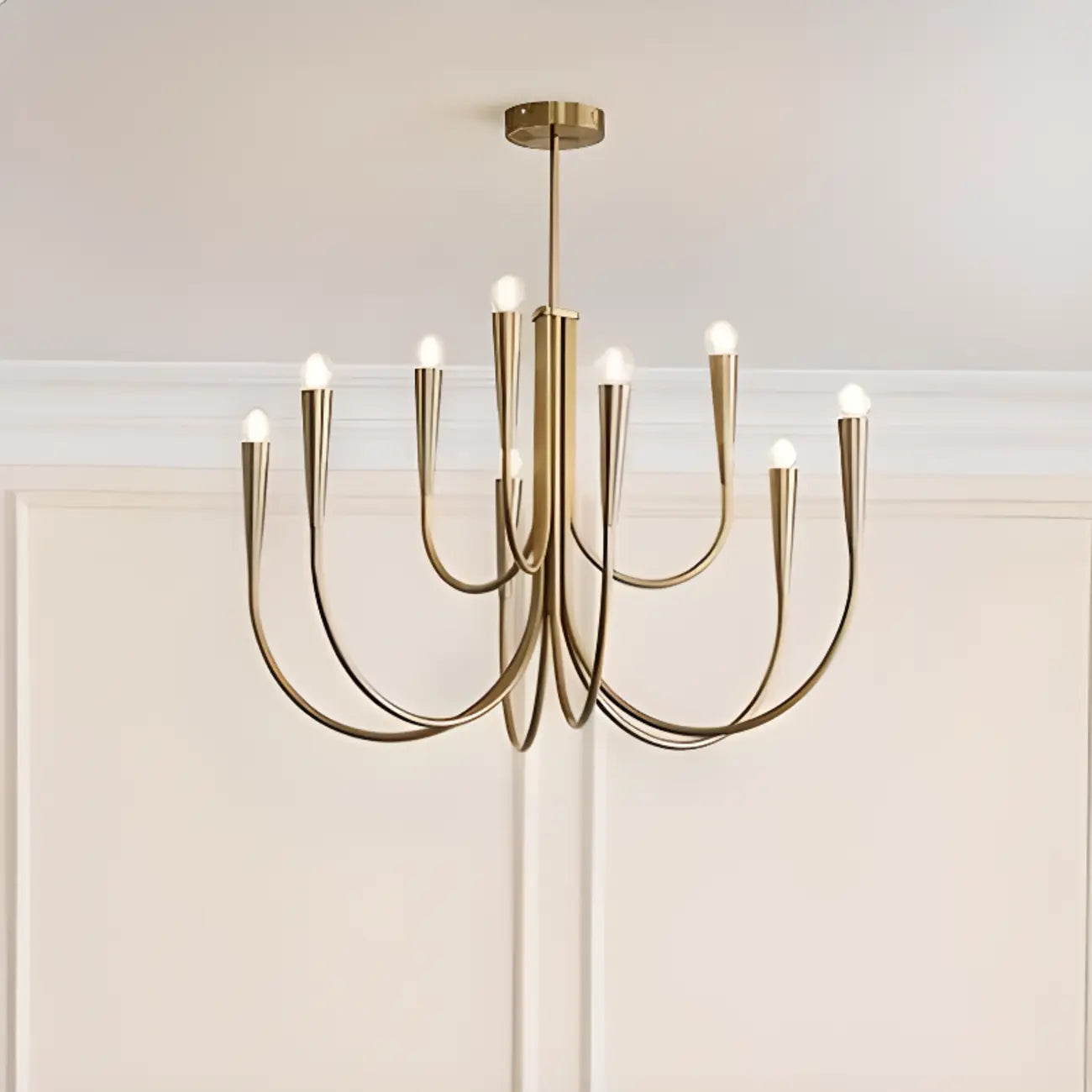 Lustre géométrique moderne doré à 6 lumières pour la décoration intérieure