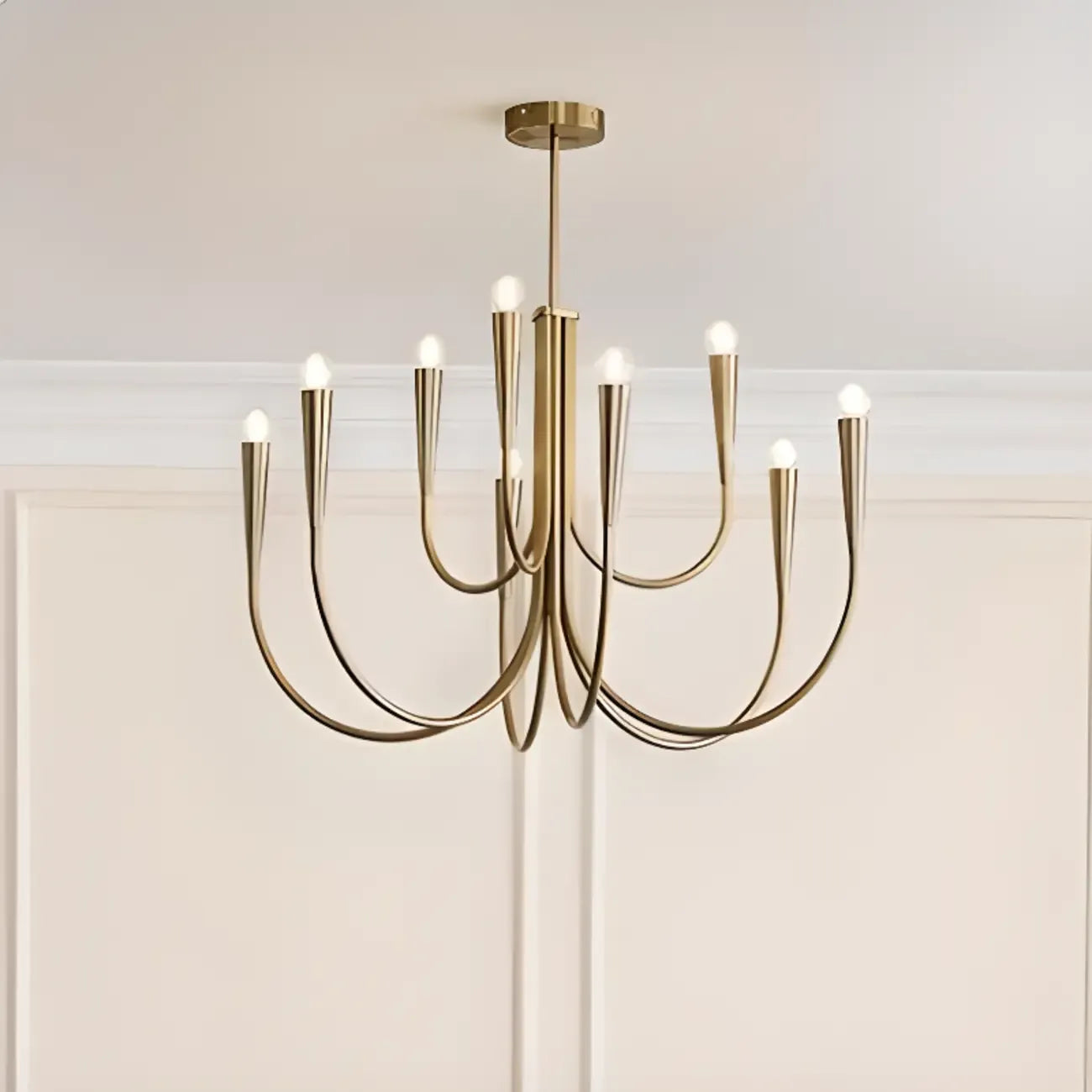Lustre géométrique moderne doré à 6 lumières pour la décoration intérieure