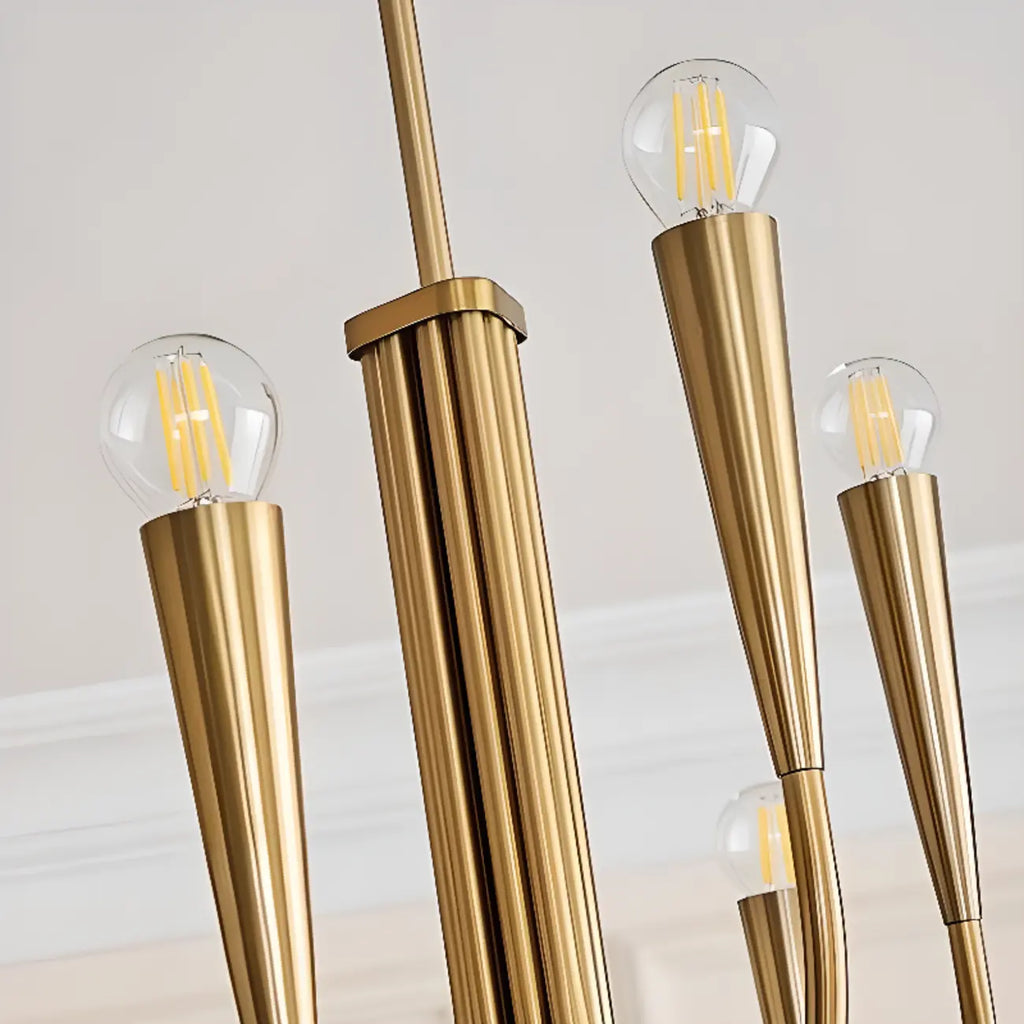 Lustre géométrique moderne doré à 6 lumières pour la décoration intérieure