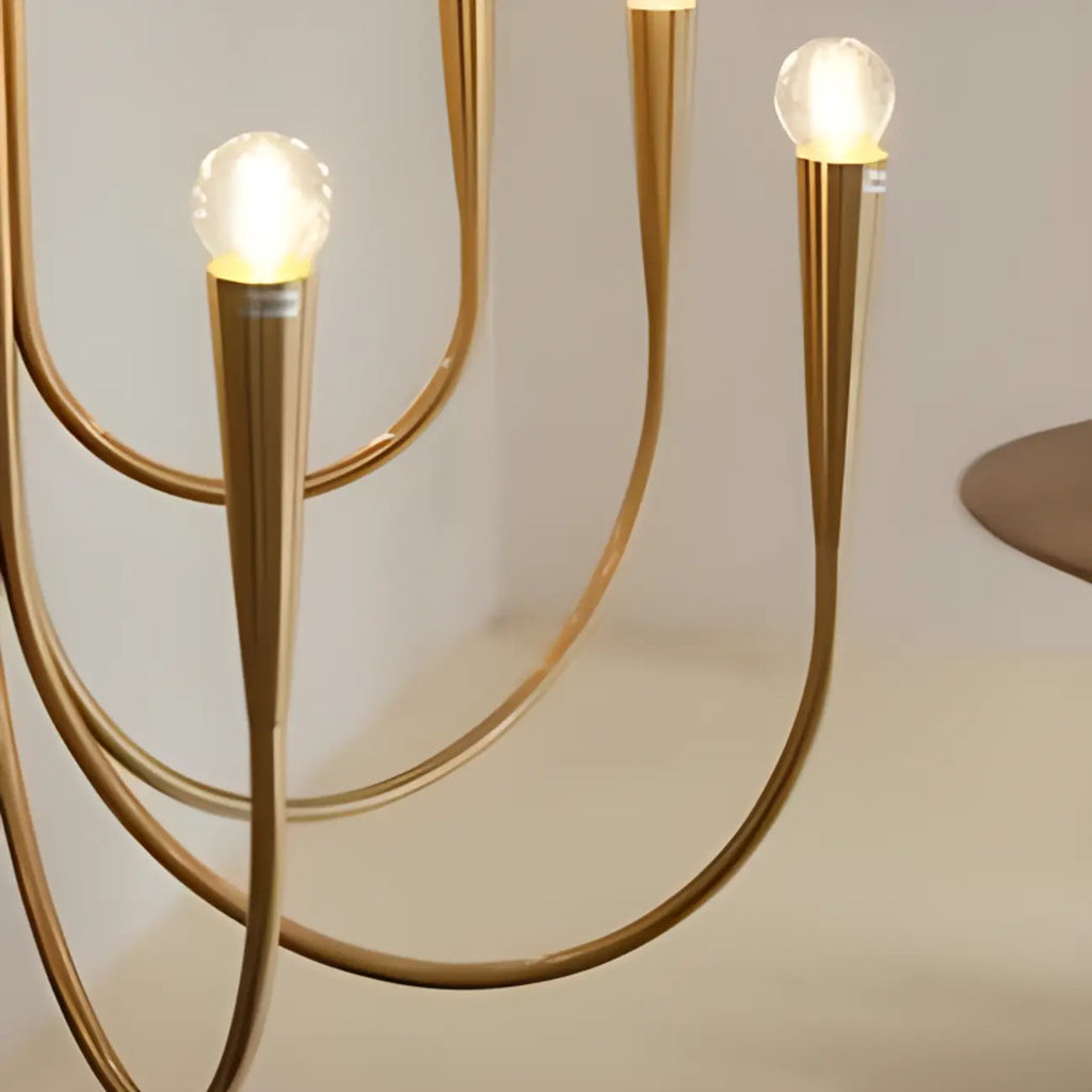 Lustre géométrique moderne doré à 6 lumières pour la décoration intérieure