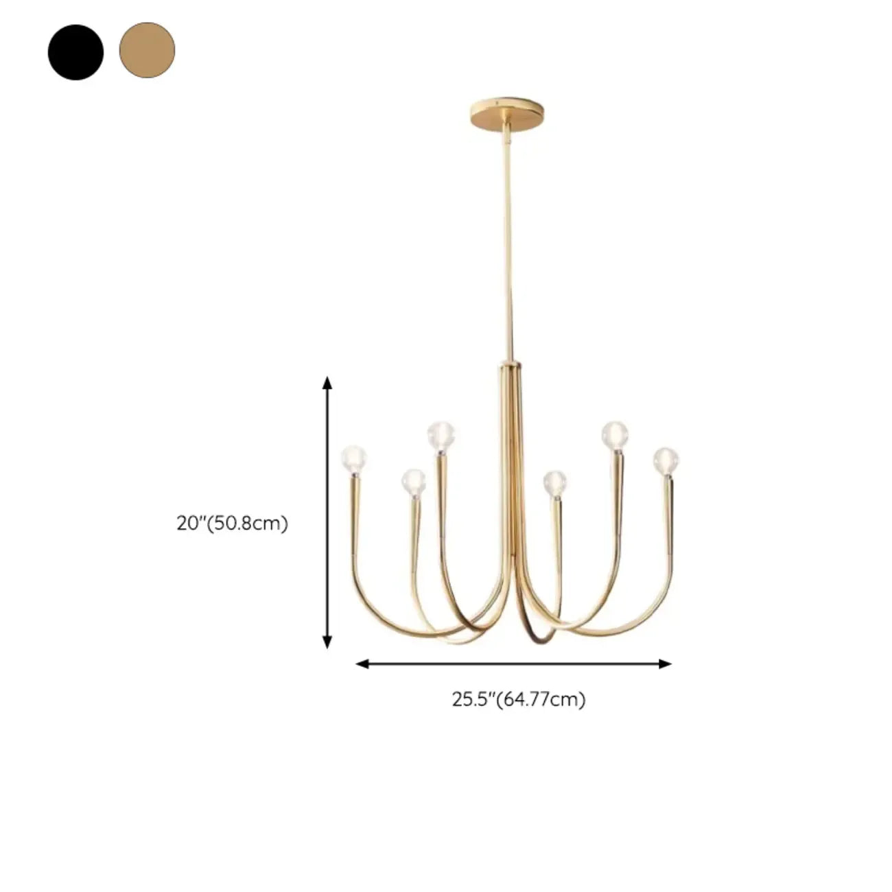 Lustre géométrique moderne doré à 6 lumières pour la décoration intérieure