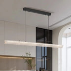 Éclairage LED moderne en métal noir pour îlot de cuisine