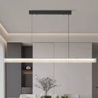 Éclairage LED moderne en métal noir pour îlot de cuisine