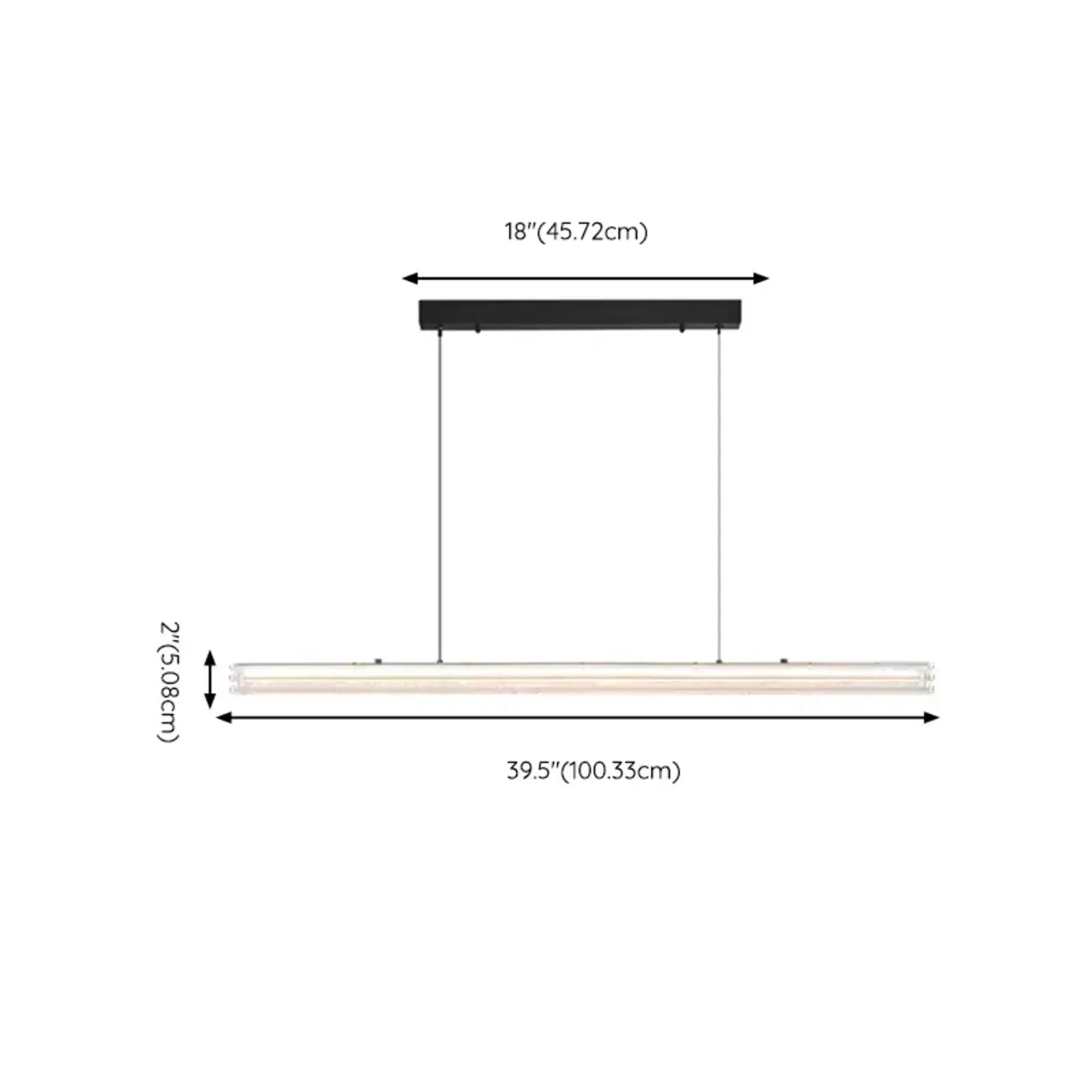 Éclairage LED moderne en métal noir pour îlot de cuisine