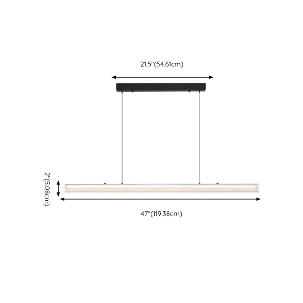 Éclairage LED moderne en métal noir pour îlot de cuisine