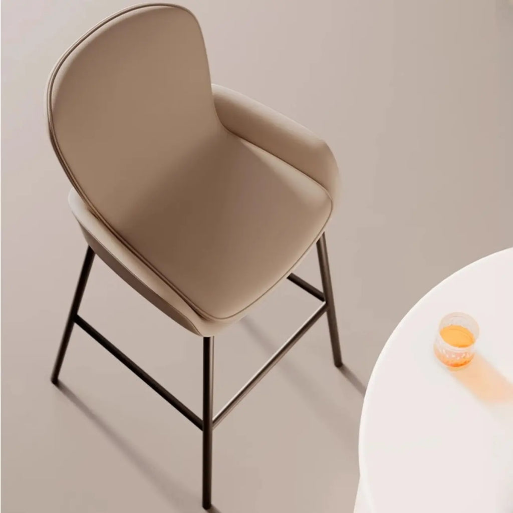 Tabourets de bar de comptoir en cuir à quatre pieds avec seau à café