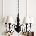 Lampadario 3-8 luci moderno classico in metallo e tessuto