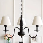 Lampadario 3-8 luci moderno classico in metallo e tessuto