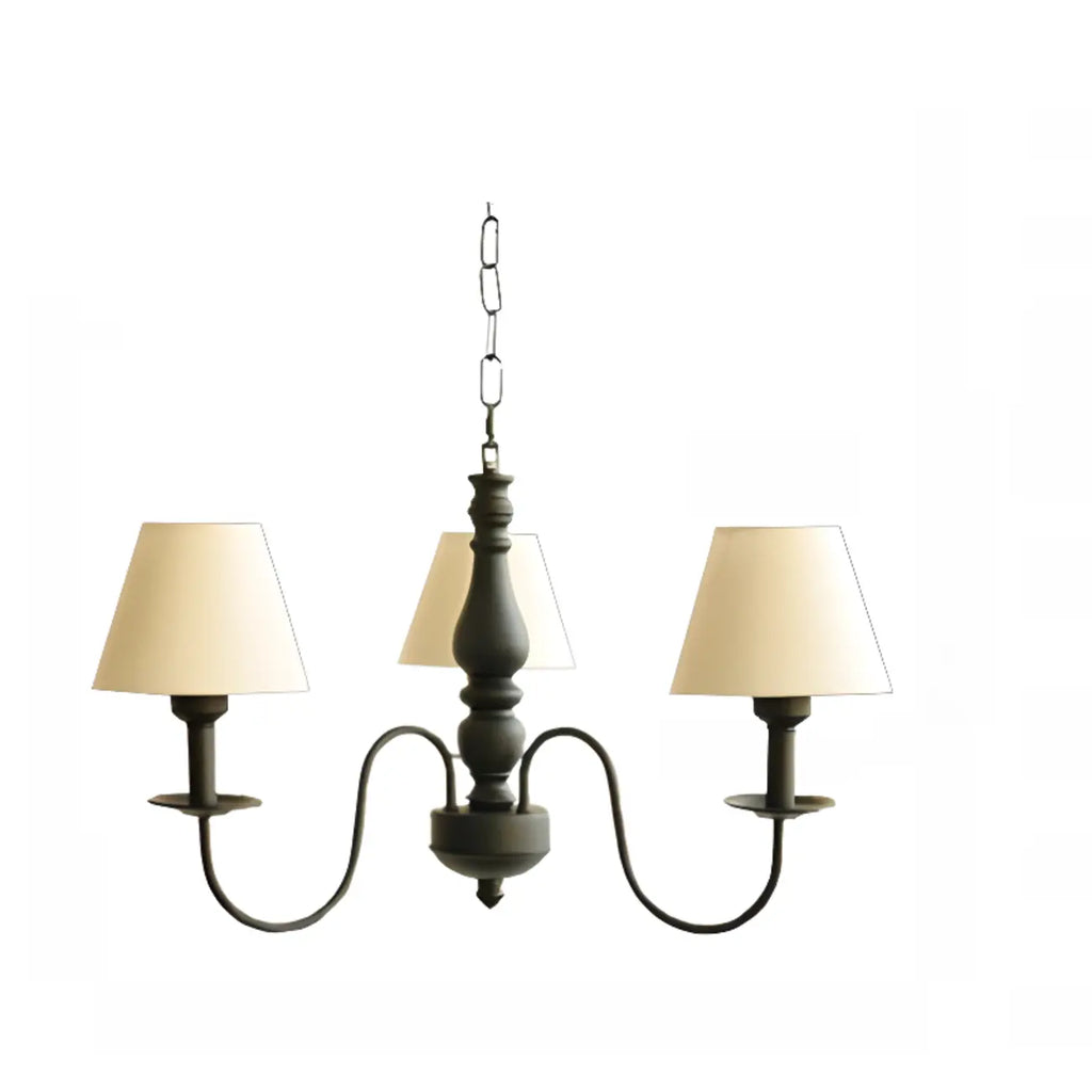 Lampadario 3-8 luci moderno classico in metallo e tessuto
