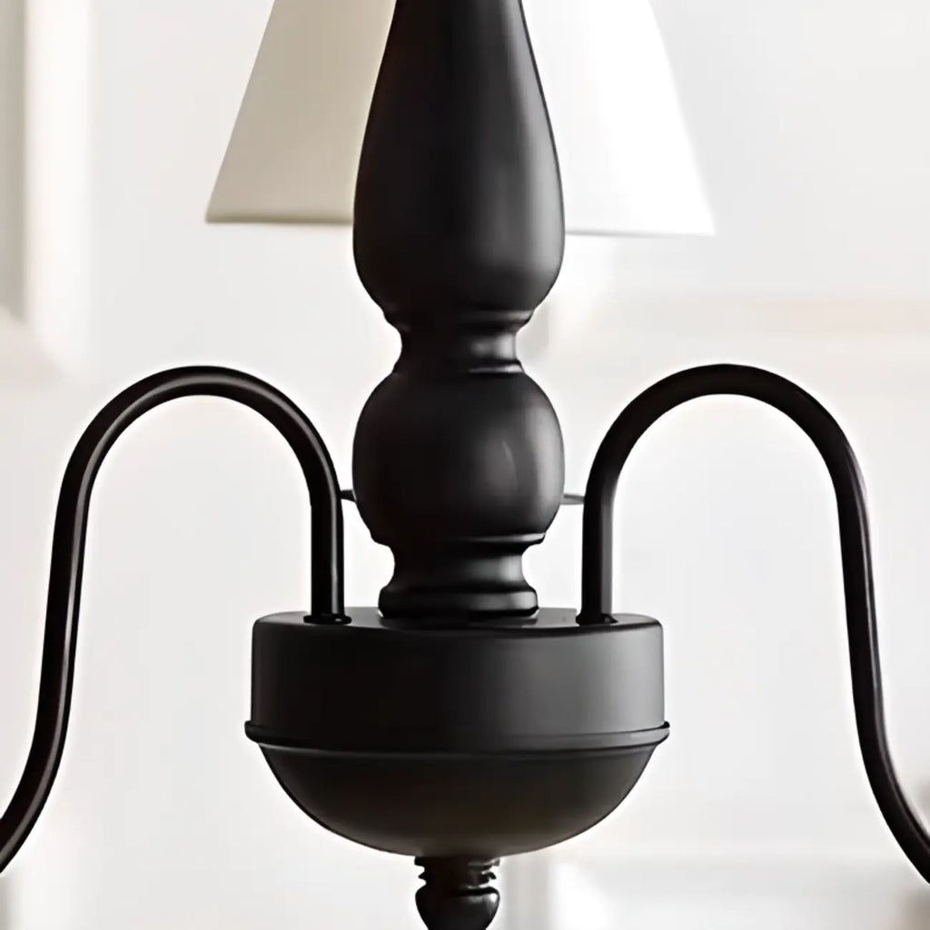 Lampadario 3-8 luci moderno classico in metallo e tessuto