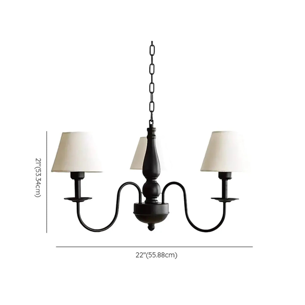 Lampadario 3-8 luci moderno classico in metallo e tessuto