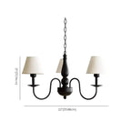 Lampadario 3-8 luci moderno classico in metallo e tessuto