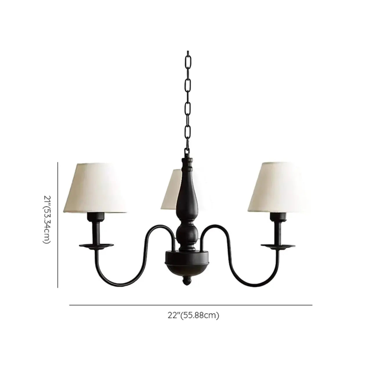 Lampadario 3-8 luci moderno classico in metallo e tessuto