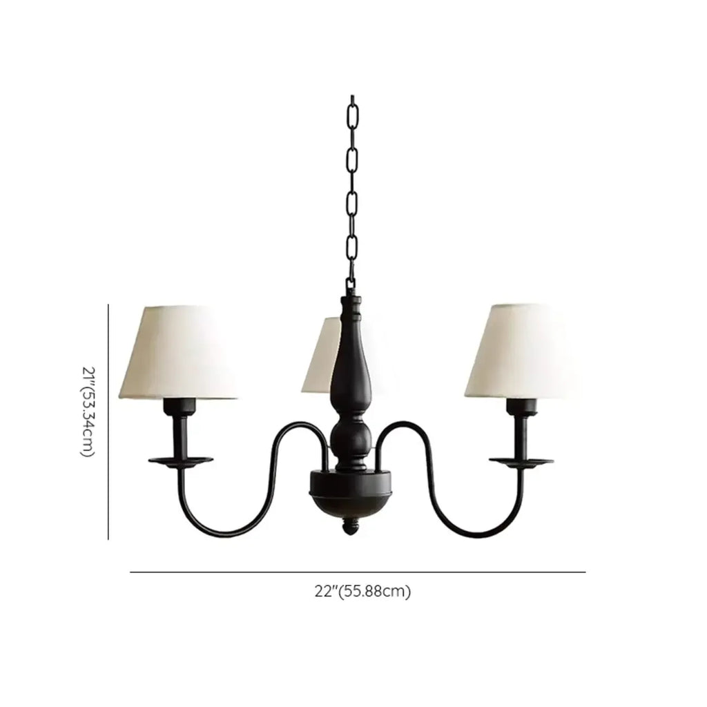 Lampadario 3-8 luci moderno classico in metallo e tessuto