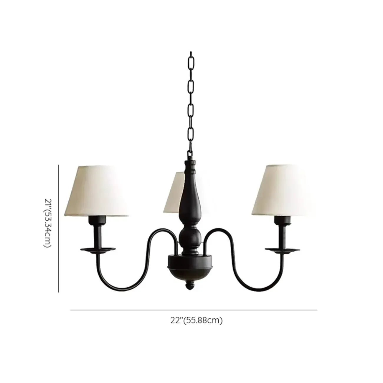 Lampadario 3-8 luci moderno classico in metallo e tessuto