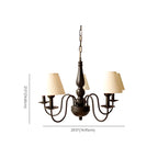 Lampadario 3-8 luci moderno classico in metallo e tessuto