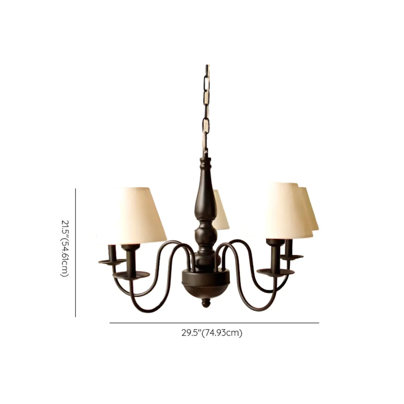 Lampadario 3-8 luci moderno classico in metallo e tessuto