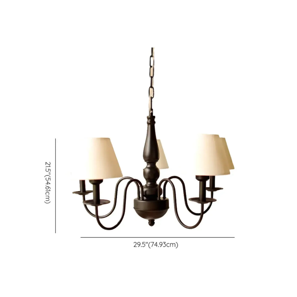 Lampadario 3-8 luci moderno classico in metallo e tessuto