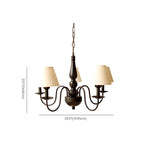 Lampadario 3-8 luci moderno classico in metallo e tessuto