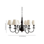Lampadario 3-8 luci moderno classico in metallo e tessuto