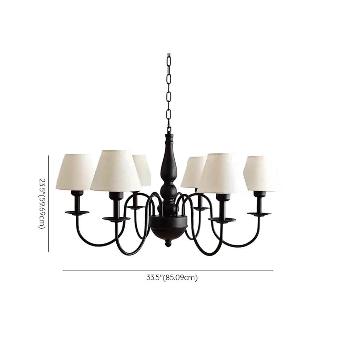 Lampadario 3-8 luci moderno classico in metallo e tessuto