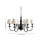 Lampadario 3-8 luci moderno classico in metallo e tessuto