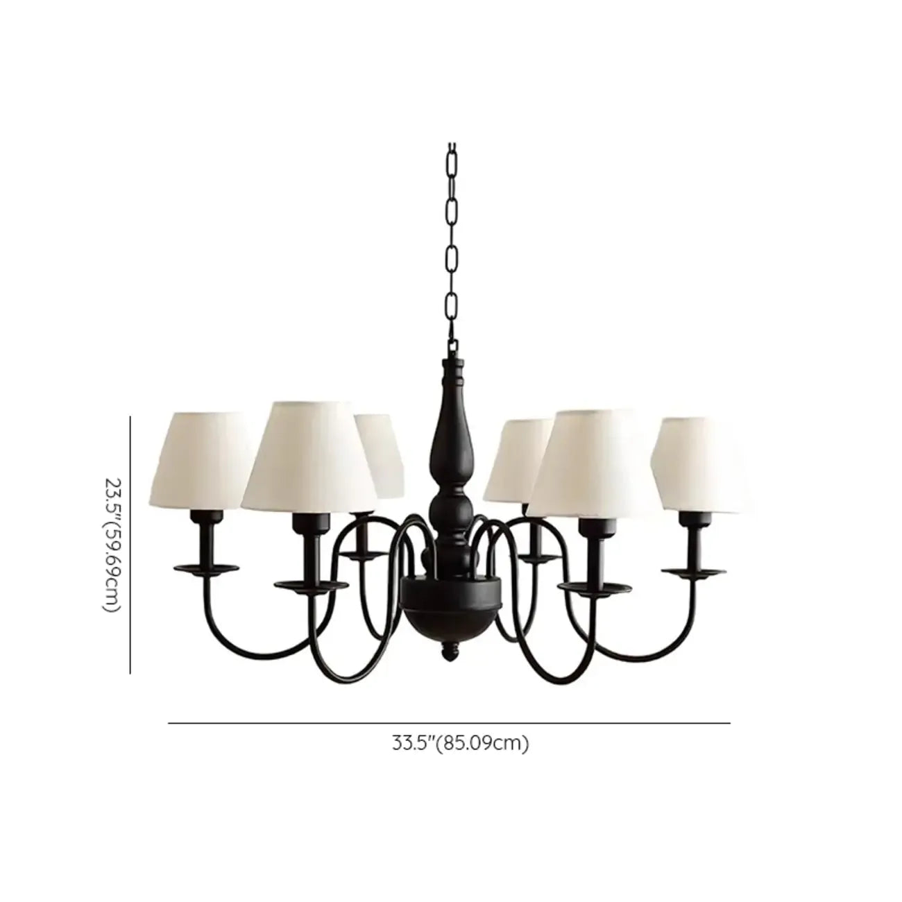 Lampadario 3-8 luci moderno classico in metallo e tessuto